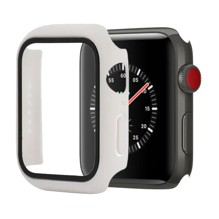 Stoßfeste Schutzhülle aus Polycarbonat und gehärtetem Glas mit Kartonverpackung für Apple Watch 44 mm (Orange), Apple Watch Series 6/5/4/Watch SE 40 mm, Apple Watch Series 3/2/1 38 mm