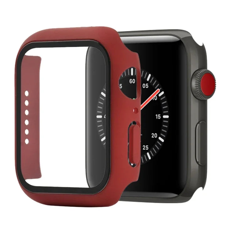 Stoßfeste Schutzhülle aus Polycarbonat und gehärtetem Glas mit Kartonverpackung für Apple Watch 44 mm (Orange), Apple Watch Series 6/5/4/Watch SE 40 mm, Apple Watch Series 3/2/1 38 mm