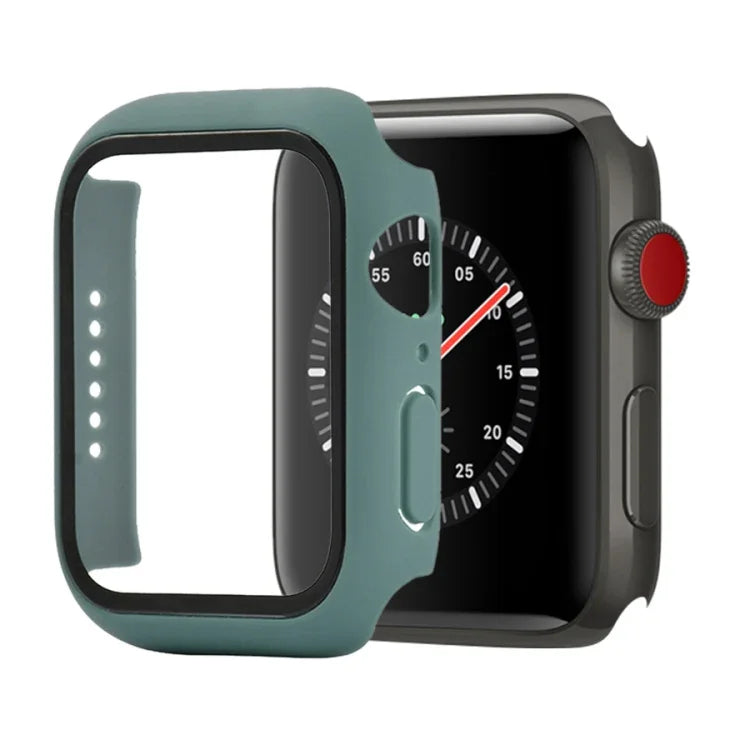 Stoßfeste Schutzhülle aus Polycarbonat und gehärtetem Glas mit Kartonverpackung für Apple Watch 44 mm (Orange), Apple Watch Series 6/5/4/Watch SE 40 mm, Apple Watch Series 3/2/1 38 mm