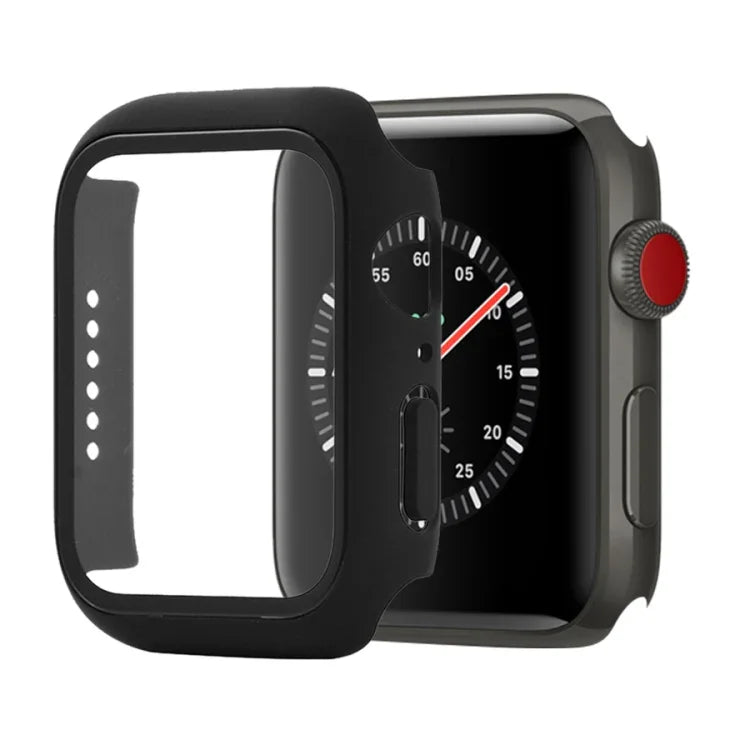 Stoßfeste Schutzhülle aus Polycarbonat und gehärtetem Glas mit Kartonverpackung für Apple Watch 44 mm (Orange), Apple Watch Series 6/5/4/Watch SE 40 mm, Apple Watch Series 3/2/1 38 mm