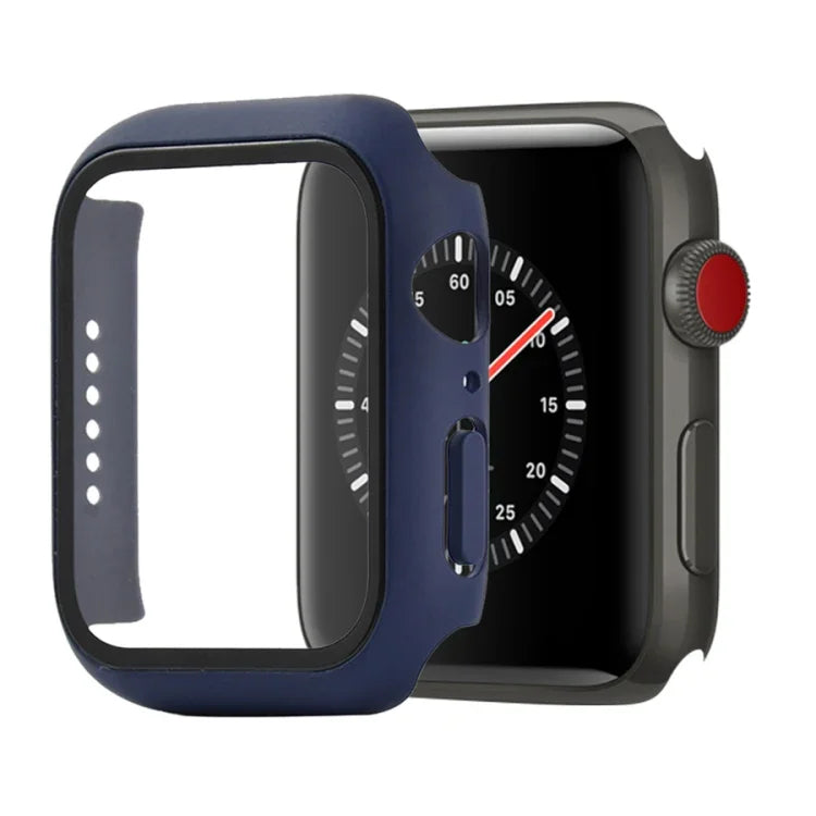Stoßfeste Schutzhülle aus Polycarbonat und gehärtetem Glas mit Kartonverpackung für Apple Watch 44 mm (Orange), Apple Watch Series 6/5/4/Watch SE 40 mm, Apple Watch Series 3/2/1 38 mm