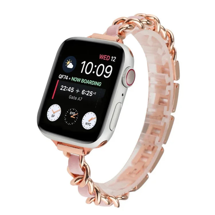 Ersatzarmband aus Metall mit einer Reihe für Apple Watch Series 7 (41 mm), 6, SE, 5, 4 (40 mm), 3, 2, 1 (38 mm) und 7 (45 mm), 6, SE, 5, 4 (44 mm) sowie 3, 2, 1 (42 mm).