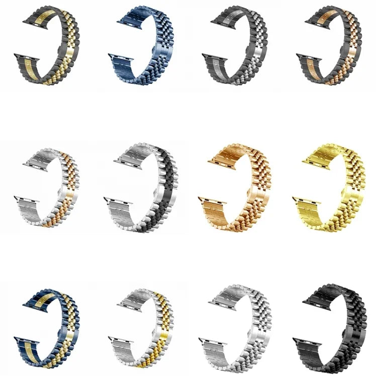 Damen-Ersatzarmband aus Edelstahl mit fünf Perlen, Breite: 20 mm, für Apple Watch Series 7 (45 mm), 6, SE, 5, 4 (44 mm), 3, 2, 1 (42 mm) und 7 (41 mm), 6, SE, 5, 4 (40 mm) sowie 3, 2, 1 (38 mm).