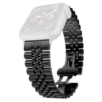 Damen-Ersatzarmband aus Edelstahl mit fünf Perlen, Breite: 20 mm, für Apple Watch Series 7 (45 mm), 6, SE, 5, 4 (44 mm), 3, 2, 1 (42 mm) und 7 (41 mm), 6, SE, 5, 4 (40 mm) sowie 3, 2, 1 (38 mm).