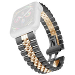 Damen-Ersatzarmband aus Edelstahl mit fünf Perlen, Breite: 20 mm, für Apple Watch Series 7 (45 mm), 6, SE, 5, 4 (44 mm), 3, 2, 1 (42 mm) und 7 (41 mm), 6, SE, 5, 4 (40 mm) sowie 3, 2, 1 (38 mm).