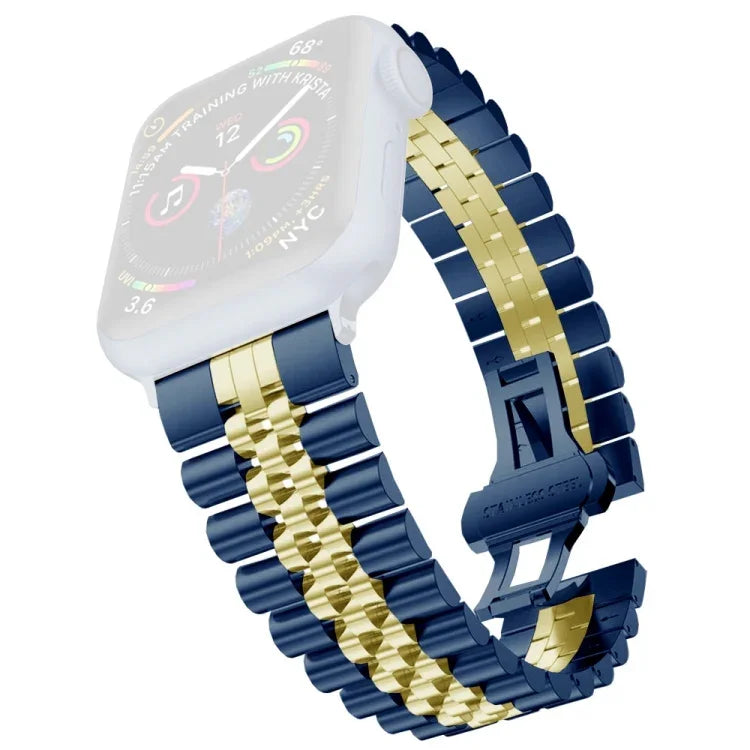 Damen-Ersatzarmband aus Edelstahl mit fünf Perlen, Breite: 20 mm, für Apple Watch Series 7 (45 mm), 6, SE, 5, 4 (44 mm), 3, 2, 1 (42 mm) und 7 (41 mm), 6, SE, 5, 4 (40 mm) sowie 3, 2, 1 (38 mm).