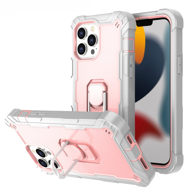 PC + Rubber 3-layers Shockproof Protective Case with Rotating Holder, For iPhone 13 mini, For iPhone 13, For iPhone 13 Pro, For iPhone 13 Pro Max
