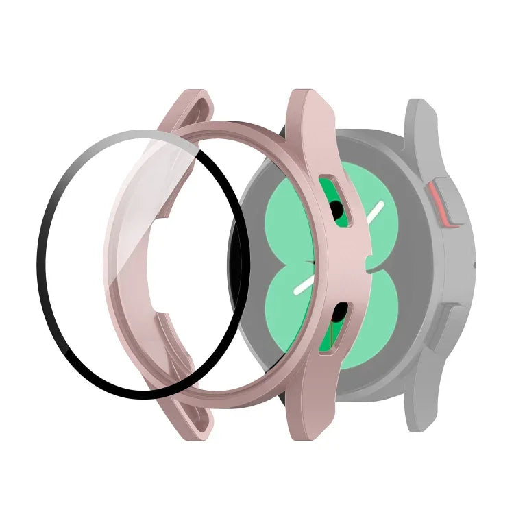 Schutzhülle aus Polycarbonat mit Schutzglasfolie, für Samsung Galaxy Watch4 40 mm und 44 mm