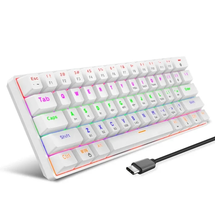 HXSJ L800 61 Tasten Bluetooth 5.0 / 2.4G Kabellos / Typ-C Kabelgebunden Drei Modi Mechanische Tastatur mit blauem Schalter