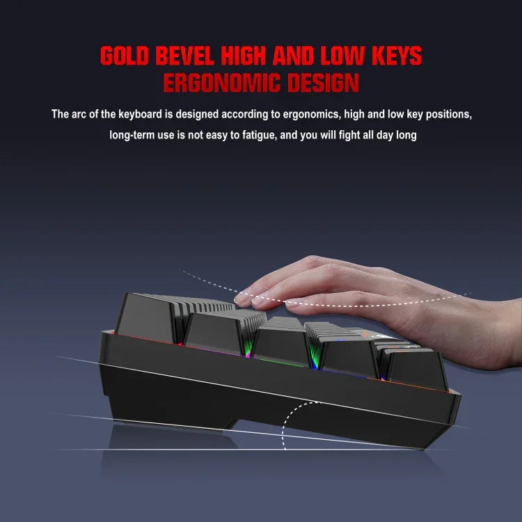 HXSJ L800 61 Tasten Bluetooth 5.0 / 2.4G Kabellos / Typ-C Kabelgebunden Drei Modi Mechanische Tastatur mit blauem Schalter