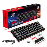 HXSJ L800 61 Tasten Bluetooth 5.0 / 2.4G Kabellos / Typ-C Kabelgebunden Drei Modi Mechanische Tastatur mit blauem Schalter