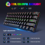HXSJ L800 61 Tasten Bluetooth 5.0 / 2.4G Kabellos / Typ-C Kabelgebunden Drei Modi Mechanische Tastatur mit blauem Schalter