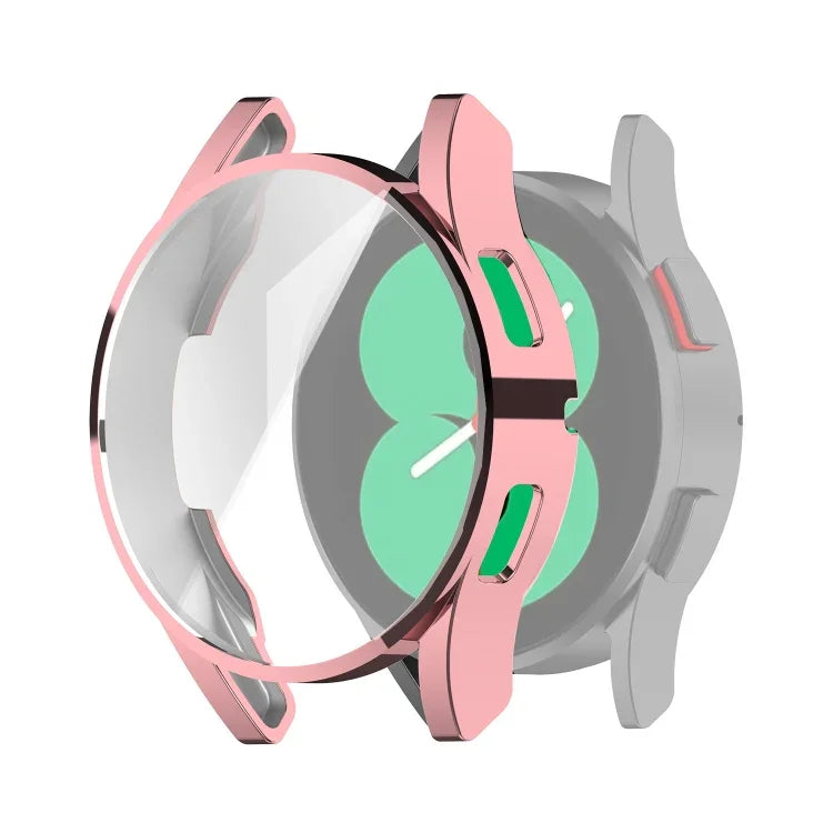 Schutzhülle aus TPU mit vollständiger Abdeckung und galvanisierter Oberfläche, passend für Samsung Galaxy Watch4 (40 mm) und Samsung Galaxy Watch4 (44 mm).