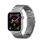 Ultradünnes Metallarmband mit drei Perlen als Ersatz für Apple Watch Series 7 (41 mm), 6, SE, 5, 4 (40 mm), 3, 2, 1 (38 mm) und 7 (45 mm), 6, SE, 5, 4 (44 mm) sowie 3, 2, 1 (42 mm).