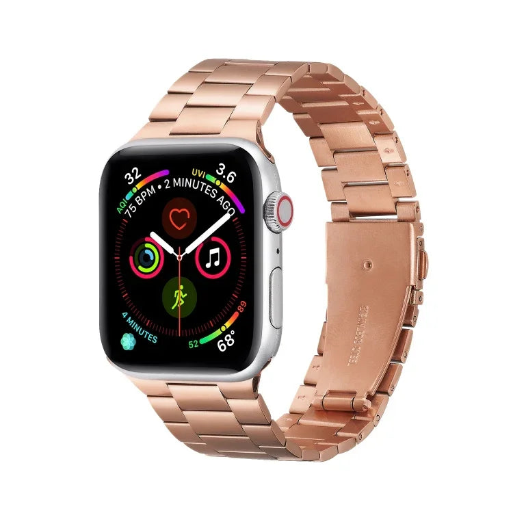 Ultradünnes Metallarmband mit drei Perlen als Ersatz für Apple Watch Series 7 (41 mm), 6, SE, 5, 4 (40 mm), 3, 2, 1 (38 mm) und 7 (45 mm), 6, SE, 5, 4 (44 mm) sowie 3, 2, 1 (42 mm).