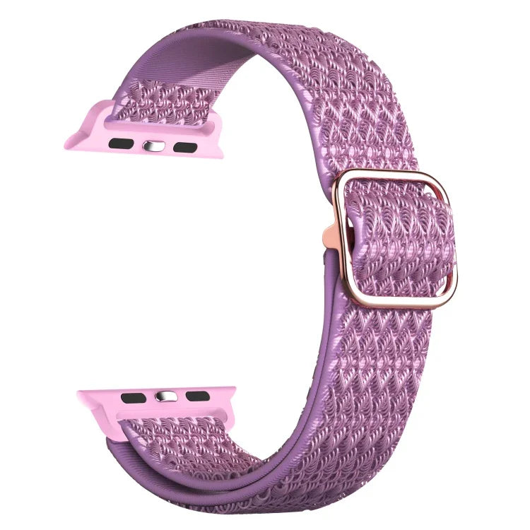 Verstellbares, elastisches Ersatzarmband mit rautenförmiger Struktur für Apple Watch Series 7 (41 mm), 6, SE, 5, 4 (40 mm), 3, 2, 1 (38 mm) und 7 (45 mm), 6, SE, 5, 4 (44 mm) sowie 3, 2, 1 (42 mm).