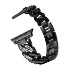 Einreihiges Denim-Diamant-Legierungs-Uhrenarmband, Für Apple Watch Series 8&7 41mm / SE 2&6&SE&5&4 40mm / 3&2&1 38mm, Für Apple Watch Series 8&7 45mm / SE 2&6&SE&5&4 44mm / 3&2&1 42mm
