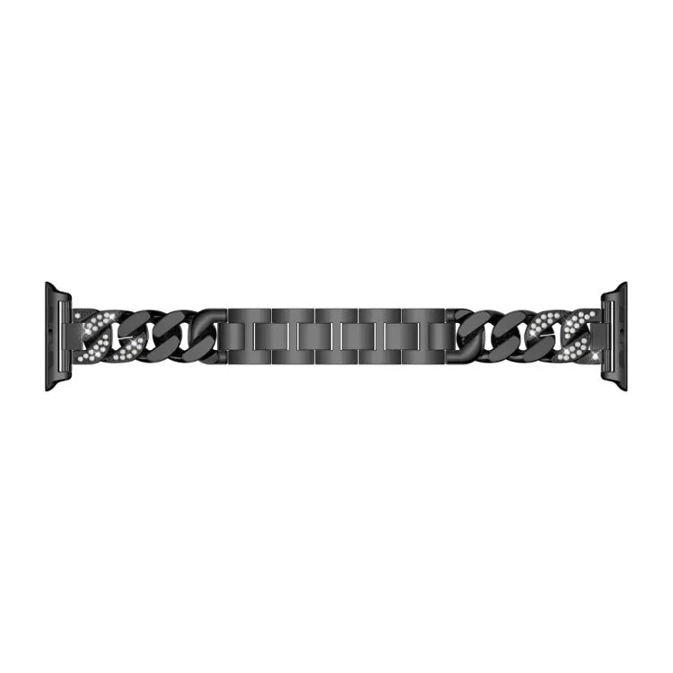 Einreihiges Denim-Diamant-Legierungs-Uhrenarmband, Für Apple Watch Series 8&7 41mm / SE 2&6&SE&5&4 40mm / 3&2&1 38mm, Für Apple Watch Series 8&7 45mm / SE 2&6&SE&5&4 44mm / 3&2&1 42mm