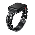 Einreihiges Denim-Diamant-Legierungs-Uhrenarmband, Für Apple Watch Series 8&7 41mm / SE 2&6&SE&5&4 40mm / 3&2&1 38mm, Für Apple Watch Series 8&7 45mm / SE 2&6&SE&5&4 44mm / 3&2&1 42mm