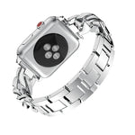 Einreihiges Denim-Diamant-Legierungs-Uhrenarmband, Für Apple Watch Series 8&7 41mm / SE 2&6&SE&5&4 40mm / 3&2&1 38mm, Für Apple Watch Series 8&7 45mm / SE 2&6&SE&5&4 44mm / 3&2&1 42mm