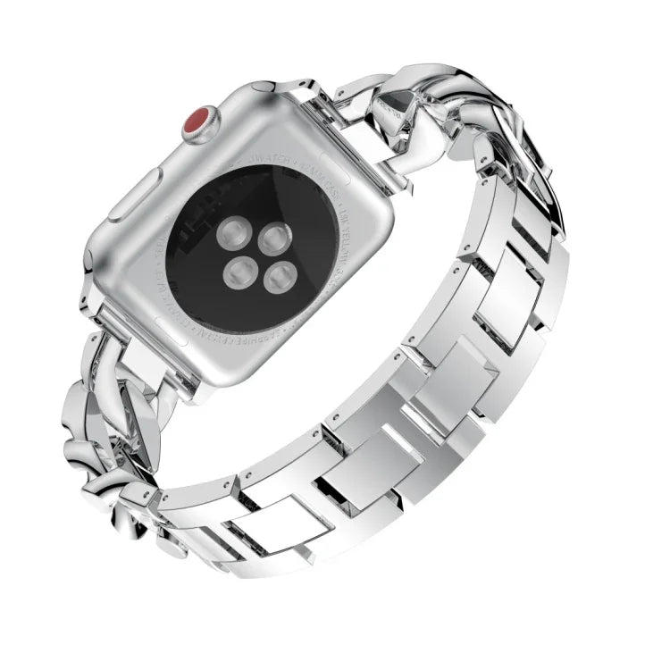 Einreihiges Denim-Diamant-Legierungs-Uhrenarmband, Für Apple Watch Series 8&7 41mm / SE 2&6&SE&5&4 40mm / 3&2&1 38mm, Für Apple Watch Series 8&7 45mm / SE 2&6&SE&5&4 44mm / 3&2&1 42mm