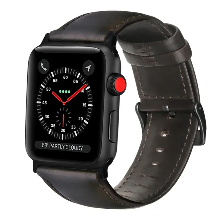 Echtlederarmband mit Ölwachsbehandlung, passend für Apple Watch Series 8 &amp; 7 (41 mm), SE 2 &amp; 6, SE, 5 &amp; 4 (40 mm) und 3 &amp; 2 &amp; 1 (38 mm).