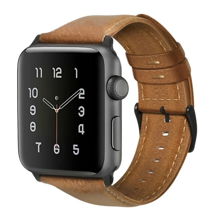 Echtlederarmband mit Ölwachsbehandlung, passend für Apple Watch Series 8 &amp; 7 (41 mm), SE 2 &amp; 6, SE, 5 &amp; 4 (40 mm) und 3 &amp; 2 &amp; 1 (38 mm).