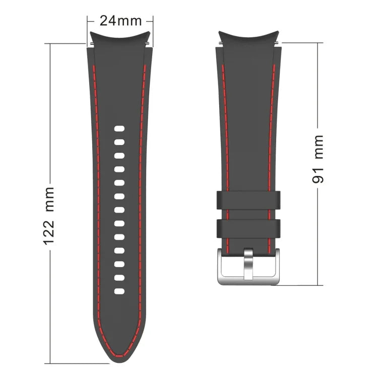 Ersatzarmband mit Silikonnaht für Samsung Galaxy Watch4 / Watch4 Classic