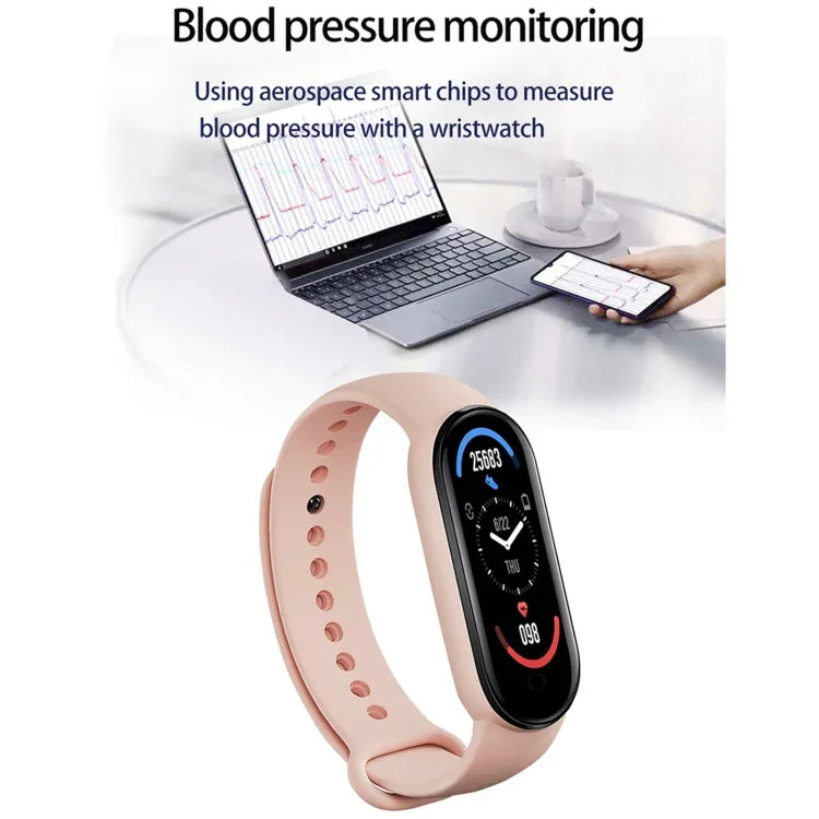 1M7 Sport-Smart-Armband, unterstützt Herzfrequenzmessung, Blutdruckmessung, Schlafüberwachung und Bewegungserinnerung, lineares Laden, magnetisches Laden