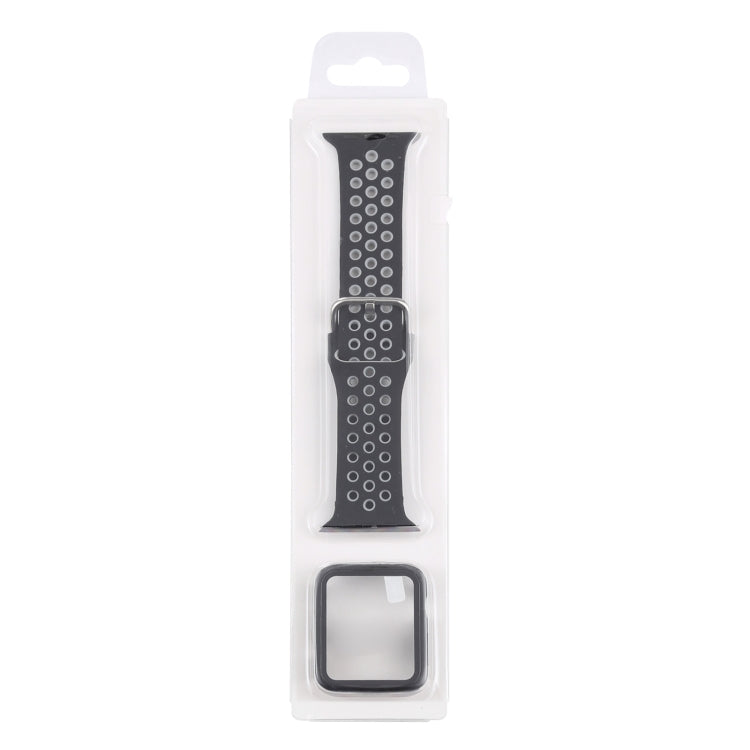 Silikon-Ersatzarmband + Schutzhülle mit Displayschutzfolien-Set für Apple Watch Series, 3 & 2 & 1 38 mm, für Apple Watch Series 6 / 5 / 4 / Watch SE 40 mm