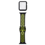 Silikon-Ersatzarmband + Schutzhülle mit Displayschutzfolien-Set für Apple Watch Series, 3 & 2 & 1 38 mm, für Apple Watch Series 6 / 5 / 4 / Watch SE 40 mm