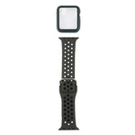 Silikon-Ersatzarmband + Schutzhülle mit Displayschutzfolien-Set für Apple Watch Series, 3 & 2 & 1 38 mm, für Apple Watch Series 6 / 5 / 4 / Watch SE 40 mm