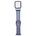 Silikon-Ersatzarmband + Schutzhülle mit Displayschutzfolien-Set für Apple Watch Series, 3 & 2 & 1 38 mm, für Apple Watch Series 6 / 5 / 4 / Watch SE 40 mm