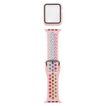 Silikon-Ersatzarmband + Schutzhülle mit Displayschutzfolien-Set für Apple Watch Series, 3 & 2 & 1 38 mm, für Apple Watch Series 6 / 5 / 4 / Watch SE 40 mm