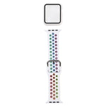 Silikon-Ersatzarmband + Schutzhülle mit Displayschutzfolien-Set für Apple Watch Series, 3 & 2 & 1 38 mm, für Apple Watch Series 6 / 5 / 4 / Watch SE 40 mm