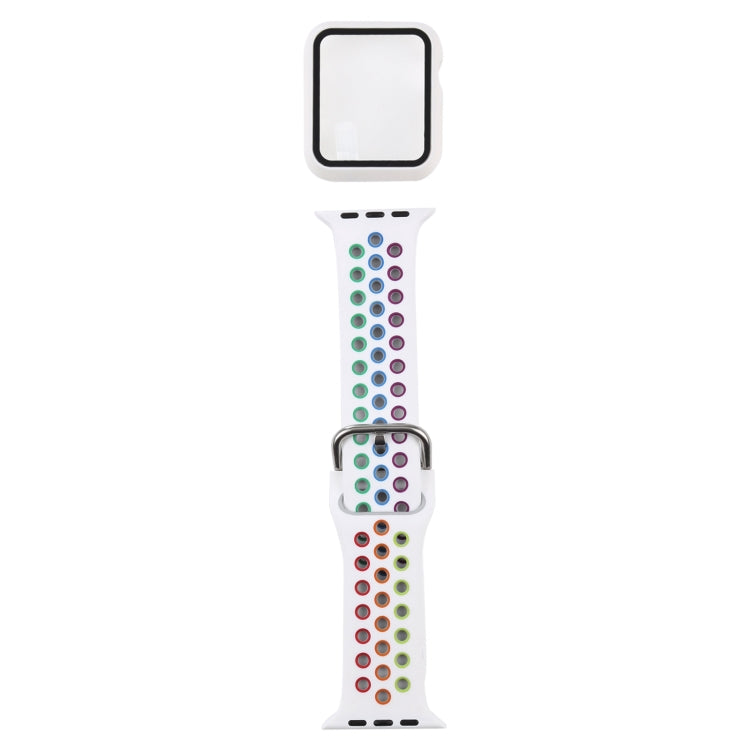 Silikon-Ersatzarmband + Schutzhülle mit Displayschutzfolien-Set für Apple Watch Series, 3 & 2 & 1 38 mm, für Apple Watch Series 6 / 5 / 4 / Watch SE 40 mm