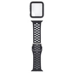Silikon-Ersatzarmband + Schutzhülle mit Displayschutzfolien-Set für Apple Watch Series, 3 & 2 & 1 38 mm, für Apple Watch Series 6 / 5 / 4 / Watch SE 40 mm