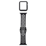 Silikon-Ersatzarmband + Schutzhülle mit Displayschutzfolien-Set für Apple Watch Series, 3 & 2 & 1 38 mm, für Apple Watch Series 6 / 5 / 4 / Watch SE 40 mm