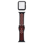 Silikon-Ersatzarmband + Schutzhülle mit Displayschutzfolien-Set für Apple Watch Series, 3 & 2 & 1 38 mm, für Apple Watch Series 6 / 5 / 4 / Watch SE 40 mm