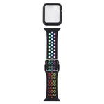 Silikon-Ersatzarmband + Schutzhülle mit Displayschutzfolien-Set für Apple Watch Series, 3 & 2 & 1 38 mm, für Apple Watch Series 6 / 5 / 4 / Watch SE 40 mm