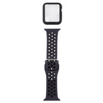 Silikon-Ersatzarmband + Schutzhülle mit Displayschutzfolien-Set für Apple Watch Series, 3 & 2 & 1 38 mm, für Apple Watch Series 6 / 5 / 4 / Watch SE 40 mm