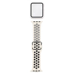 Silikon-Ersatzarmband + Schutzhülle mit Displayschutzfolien-Set für Apple Watch Series, 3 & 2 & 1 38 mm, für Apple Watch Series 6 / 5 / 4 / Watch SE 40 mm