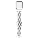 Silikon-Ersatzarmband + Schutzhülle mit Displayschutzfolien-Set für Apple Watch Series, 3 & 2 & 1 38 mm, für Apple Watch Series 6 / 5 / 4 / Watch SE 40 mm
