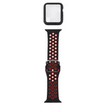Silicone Replacement Strap Watchband + Protective Case with Screen Protector Set For Apple Watch Series, 3 & 2 & 1 42mm, For Apple Watch Series 6 / 5 / 4 / Watch SE 44mm