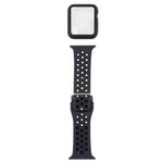 Silicone Replacement Strap Watchband + Protective Case with Screen Protector Set For Apple Watch Series, 3 & 2 & 1 42mm, For Apple Watch Series 6 / 5 / 4 / Watch SE 44mm