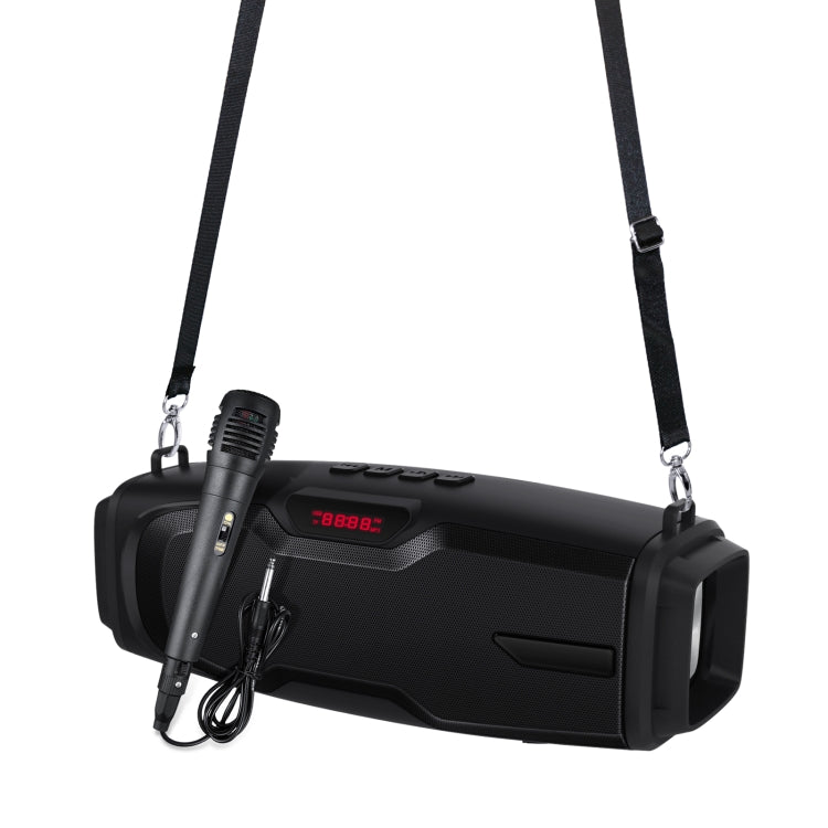 New Rixing NR-6012M Bluetooth 5.0 Tragbarer Outdoor-Karaoke-Wireless-Bluetooth-Lautsprecher mit Mikrofon und Schultergurt, NR-6012M(Schwarz), NR-6012M(Rot), NR-6012M(Blau), NR-6012M(Grün)