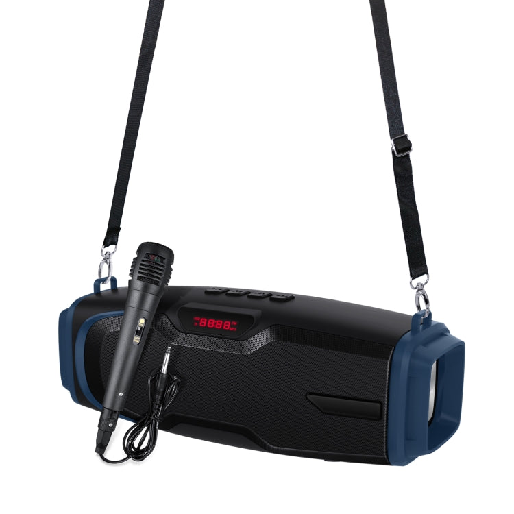 New Rixing NR-6012M Bluetooth 5.0 Tragbarer Outdoor-Karaoke-Wireless-Bluetooth-Lautsprecher mit Mikrofon und Schultergurt, NR-6012M(Schwarz), NR-6012M(Rot), NR-6012M(Blau), NR-6012M(Grün)