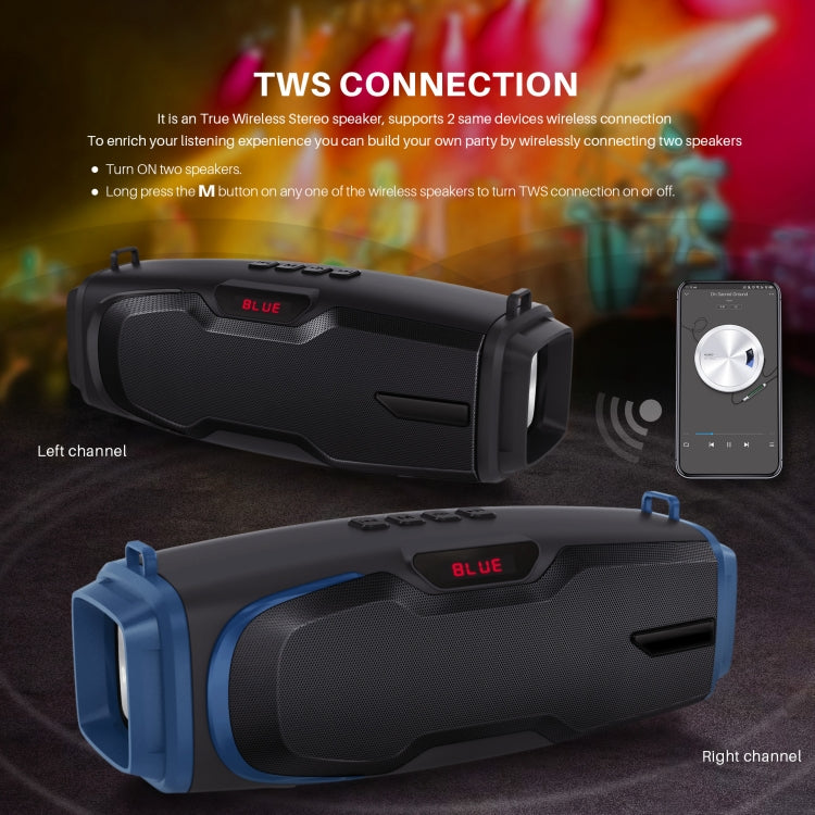 New Rixing NR-6012M Bluetooth 5.0 Tragbarer Outdoor-Karaoke-Wireless-Bluetooth-Lautsprecher mit Mikrofon und Schultergurt, NR-6012M(Schwarz), NR-6012M(Rot), NR-6012M(Blau), NR-6012M(Grün)