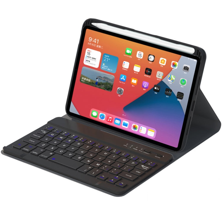 HK006 Quadratische Tasten Abnehmbare Bluetooth-Tastatur Lederhülle mit Halter für iPad mini 6, HK006