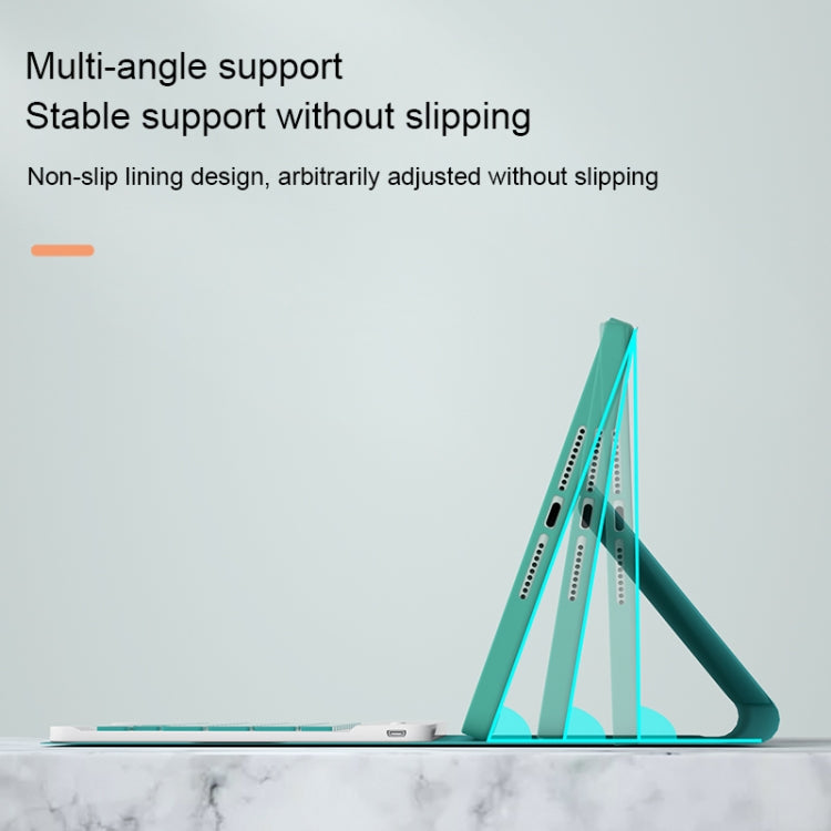 HK006 Quadratische Tasten Abnehmbare Bluetooth-Tastatur Lederhülle mit Halter für iPad mini 6, HK006
